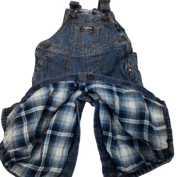 Oshkosh B'Gosh Genuine Vestback Carpenter Style Denim Overalls Sz 6 Months Boys - Picture 6 of 10